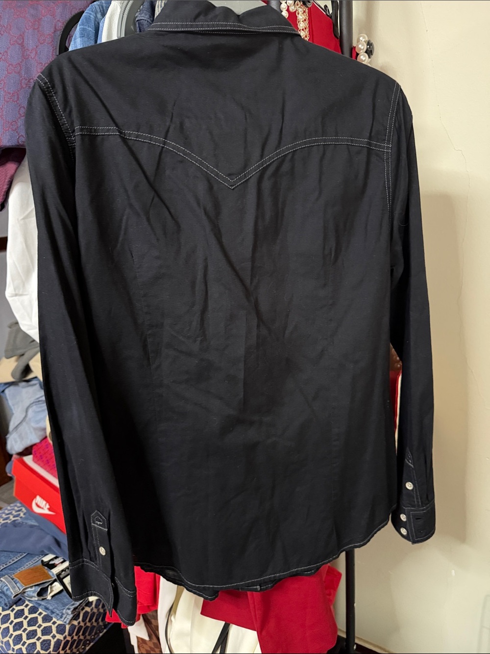 True Religion Black Western Stitch Button-Down Shirt - Picture 2 of 3